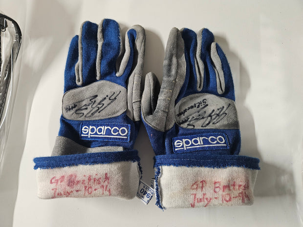 1994 Michael Schumacher SPARCO used gloves British GP signed
