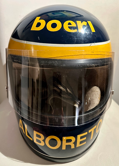1979 MICHELE ALBORETO Original Formula 3 / Lancia Helmet, Boeri, race- – Formula 1 Memorabilia