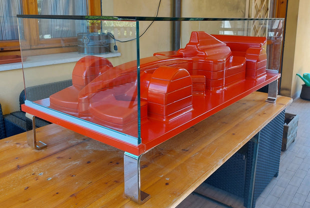 Large Ferrari F1 model coffee table with glass display