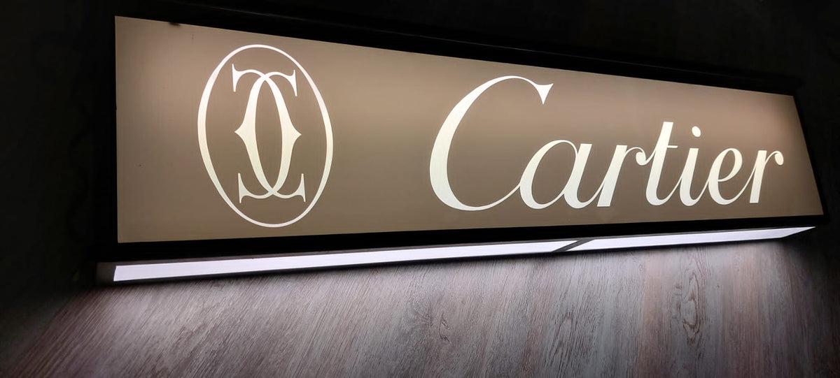 1970s CARTIER vintage illuminated official dealer sign Formula 1