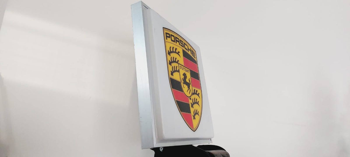 1980s Porsche official dealership illuminated sign