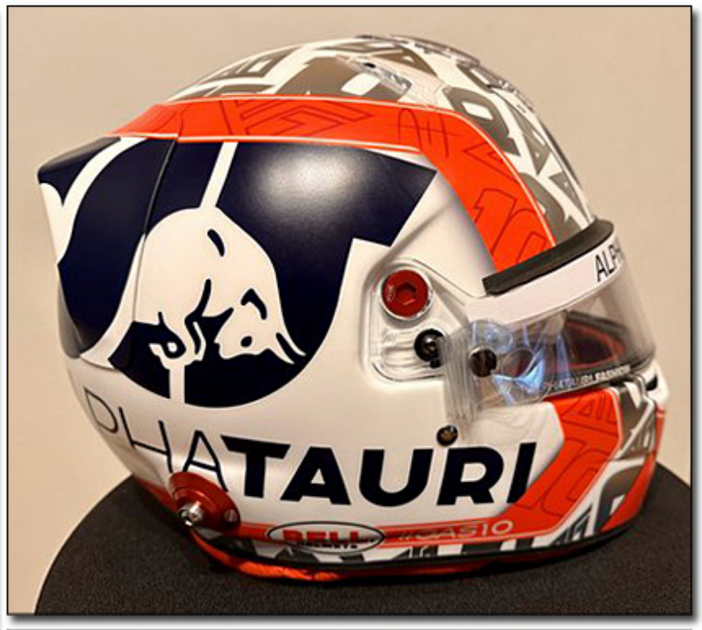 2022 Pierre Gasly Bahrain test used helmet Formula 1 Memorabilia
