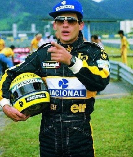 1985 Ayrtoj Senna personal Camel sunglasses with signed glass holder