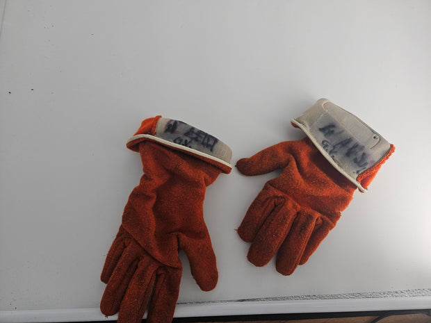 1979 Gilles Villeneuve race used gloves signed