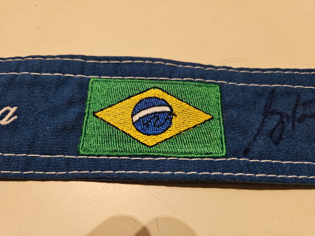 1994 Ayrton Senna piece of OMP suit belt SIGNED