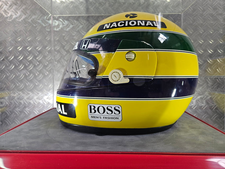 1990 Shoei helmet with Senna's signed visor