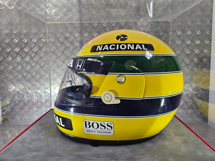 1990 Shoei helmet with Senna's signed visor