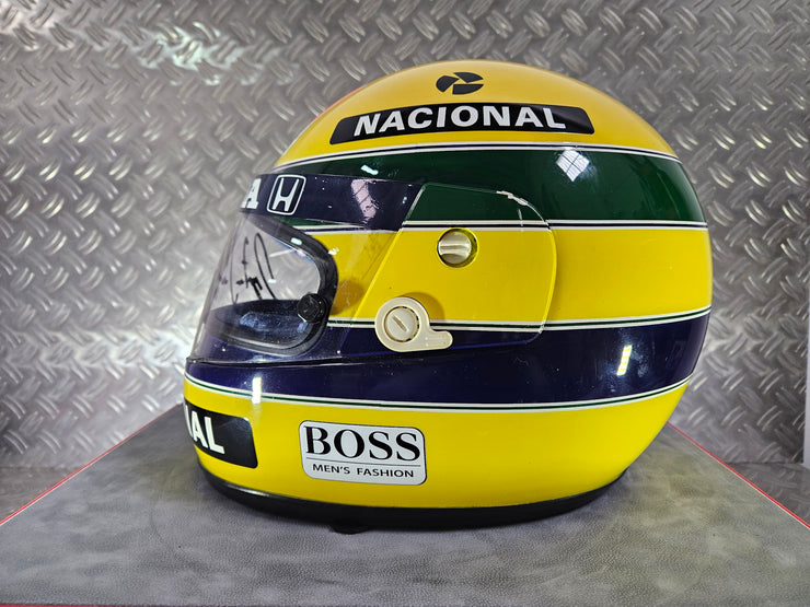 1990 Shoei helmet with Senna's signed visor