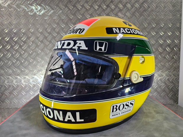 1990 Shoei helmet with Senna's signed visor