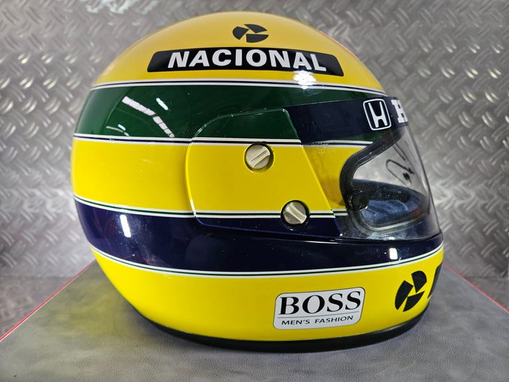 1990 Shoei helmet with Senna's signed visor