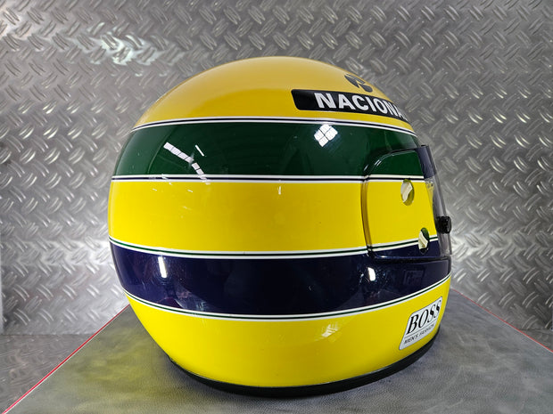 1990 Shoei helmet with Senna's signed visor