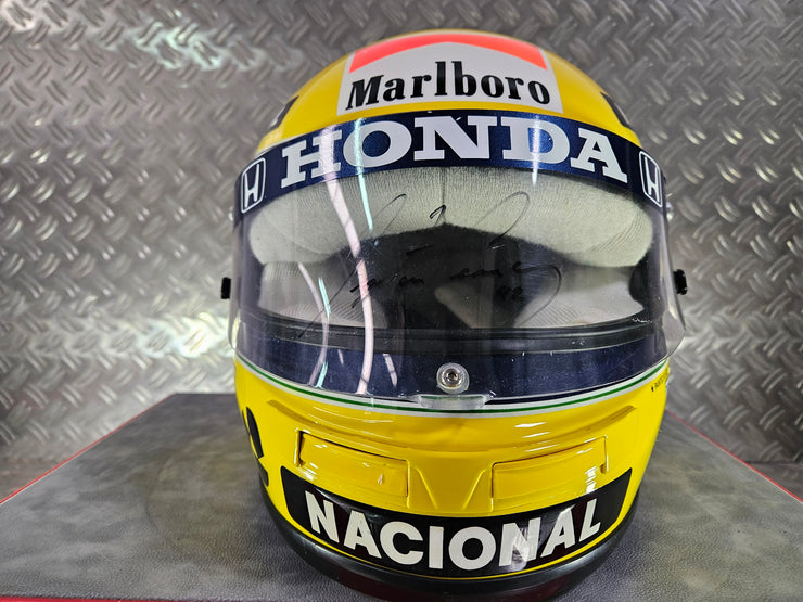 1992 Shoei helmet with Senna's signed visor