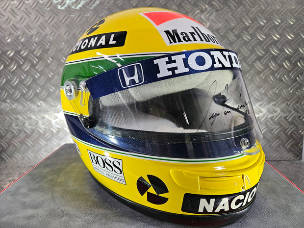 1992 Shoei helmet with Senna's signed visor