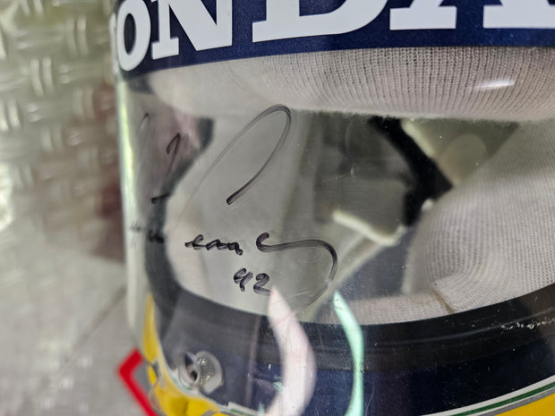 1992 Shoei helmet with Senna's signed visor