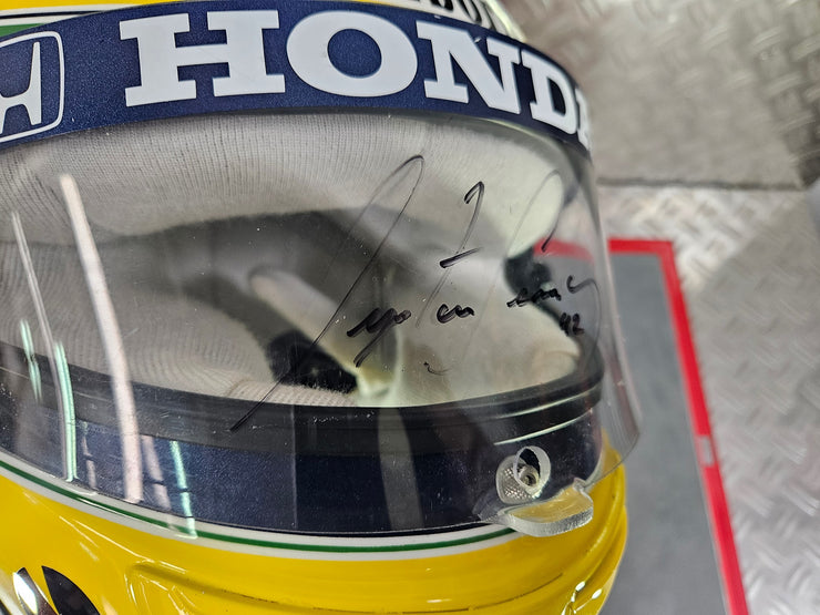 1992 Shoei helmet with Senna's signed visor