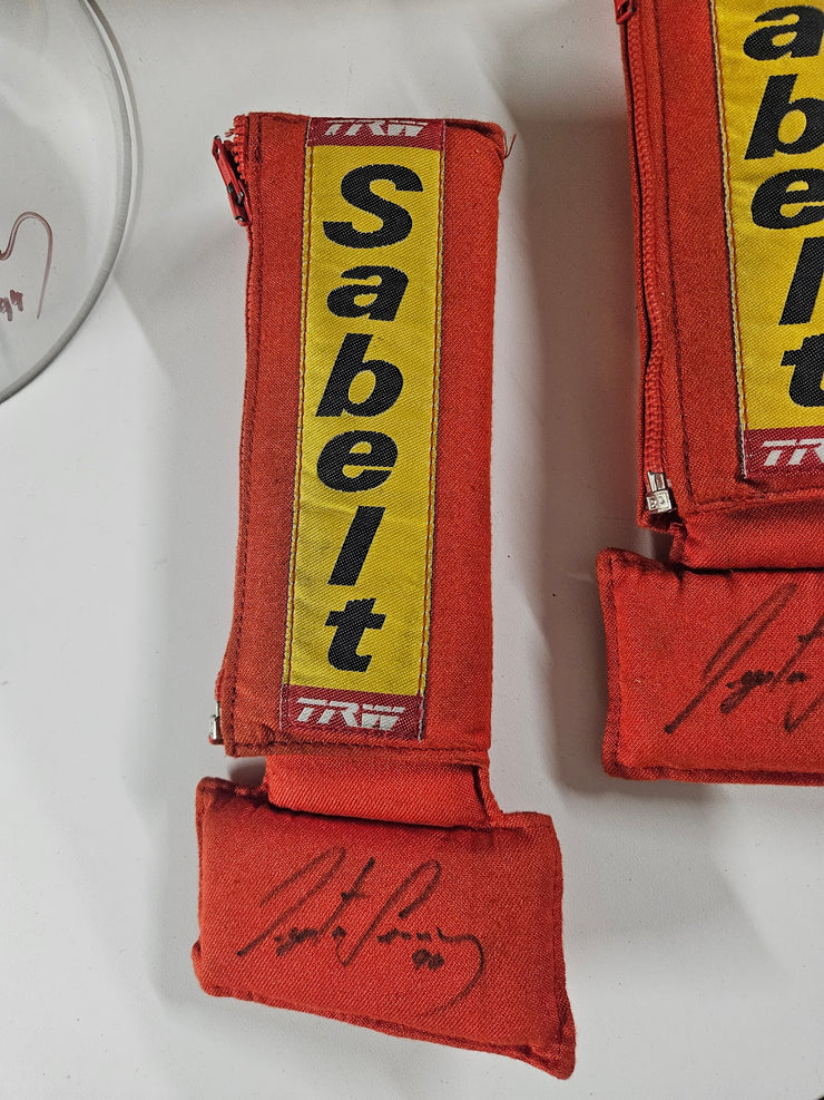 1994 Ayrton Senna TRW Sabelts signed and dated