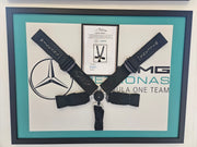 2010 Michael Schumacher Monaco GP Willians seat belts signed