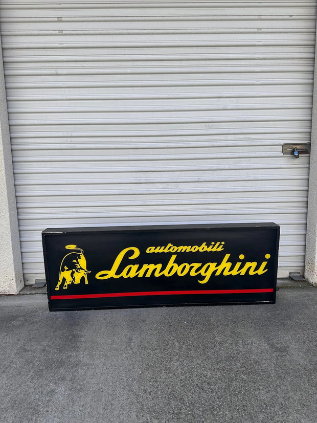 1990s Lamborghini Automobili official dealership vintage illuminated sign