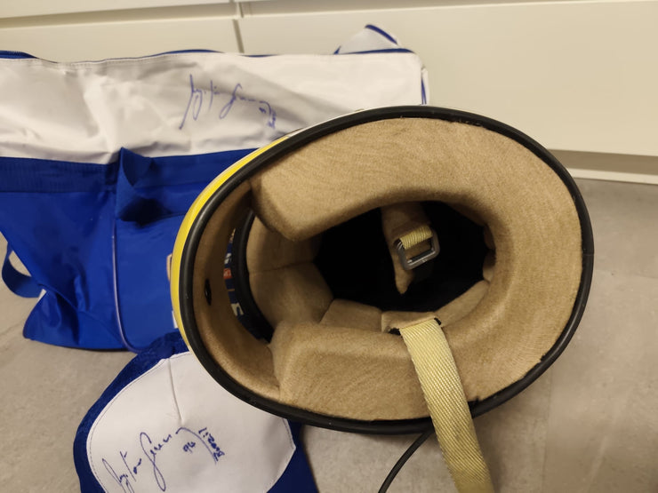 1994 Ayrton Senna Replica Bell M3 Racing Helmet Signed and Dated “Braz ...