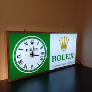 2000s Rolex Zurich official dealer illuminated clock sign