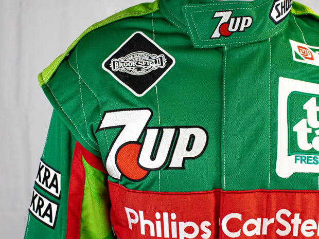 1991 Michael Schumacher Jordan Grand Prix Racing Formula 1 Stand 21 Replica Racing Suit and Cap