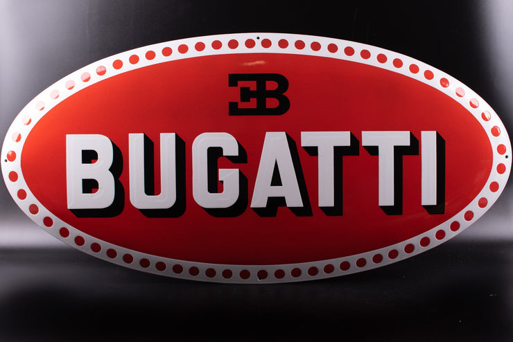 1980s Bugatti dealercast iron relief sign