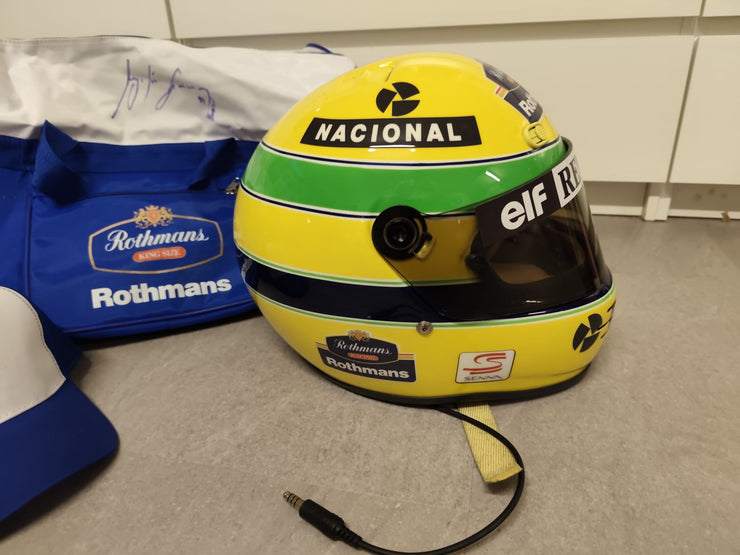 1994 Ayrton Senna Replica Bell M3 Racing Helmet Signed and Dated “Braz ...