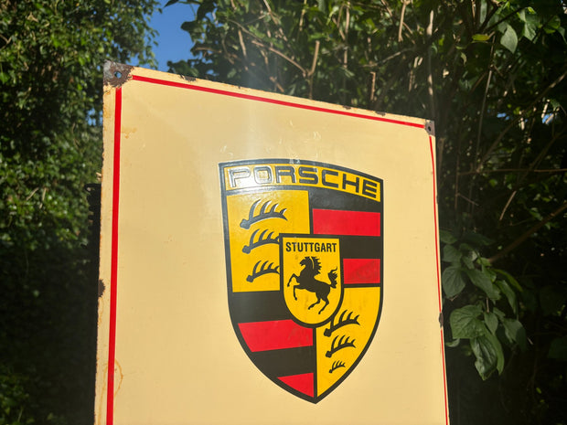 1980's original Porsche Ricambi Originali enamel sign