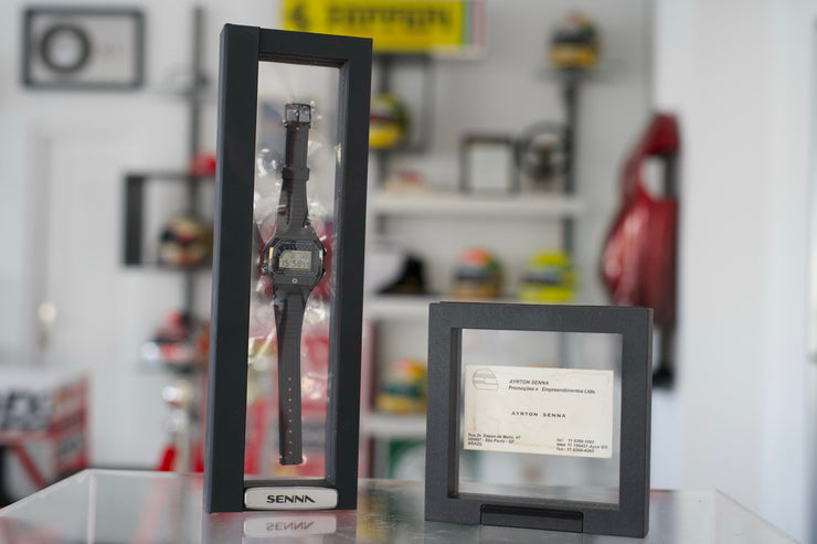 1984 Ayrton Senna personal Casio watch + Senna's business card