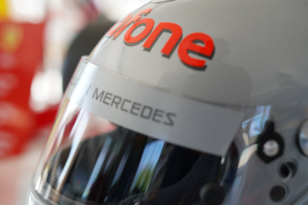 LEWIS HAMILTON — VODAFONE McLAREN MERCEDES HOT LAPS HELMET, SIGNED