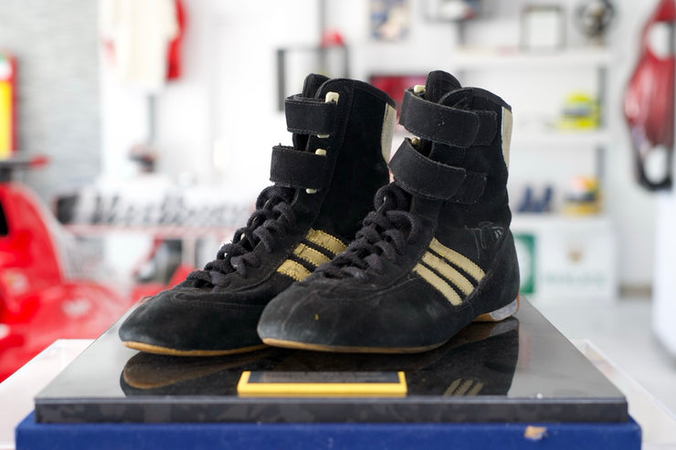 1987 Ayrton Senna Monaco GP signed race used shoes