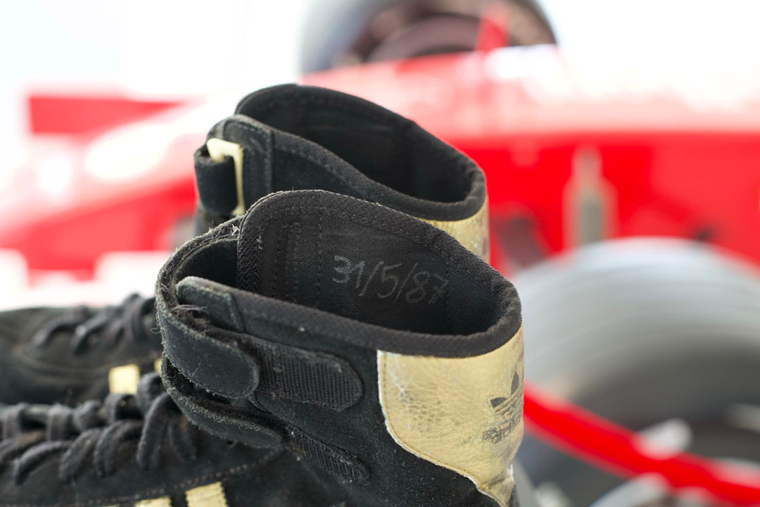 1987 Ayrton Senna Monaco GP signed race used shoes – Formula 1 Memorabilia