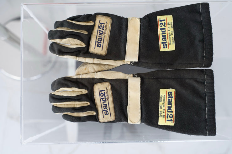 1987 Ayrton Senna Stand 21 race used gloves signed