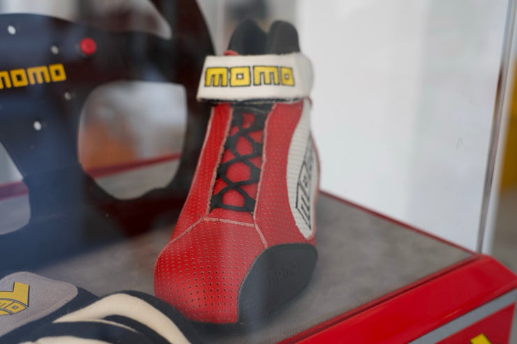 2017 original MOMO steering wheel with shoe and glove display