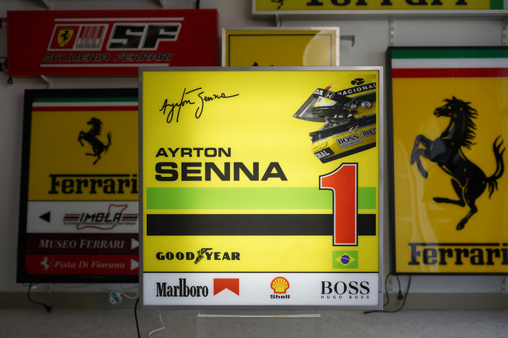 2001 Ayrton Senna official Paddocks F1 double side illuminated neon sign