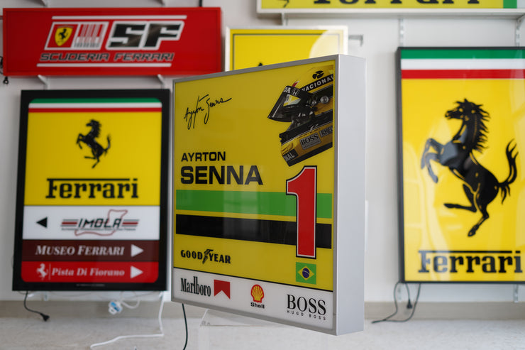 2001 Ayrton Senna official Paddocks F1 double side illuminated neon sign