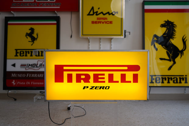 1990s Pirelli official dealer vintage illuminated double side sign