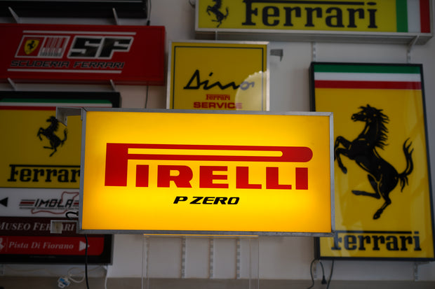 1990s Pirelli official dealer vintage illuminated double side sign