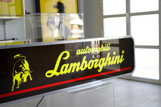 1990s Lamborghini Automobili official dealership vintage illuminated sign