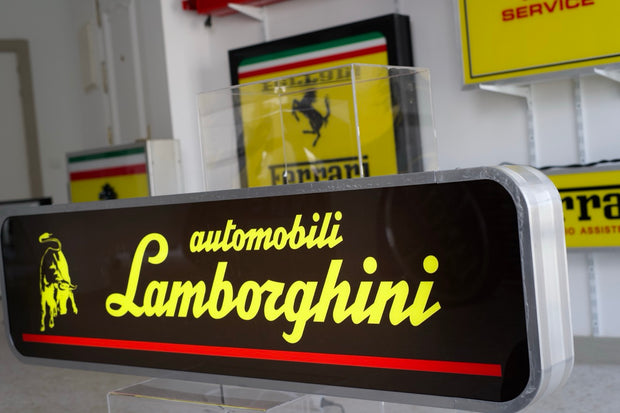 1990s Lamborghini Automobili official dealership vintage illuminated sign