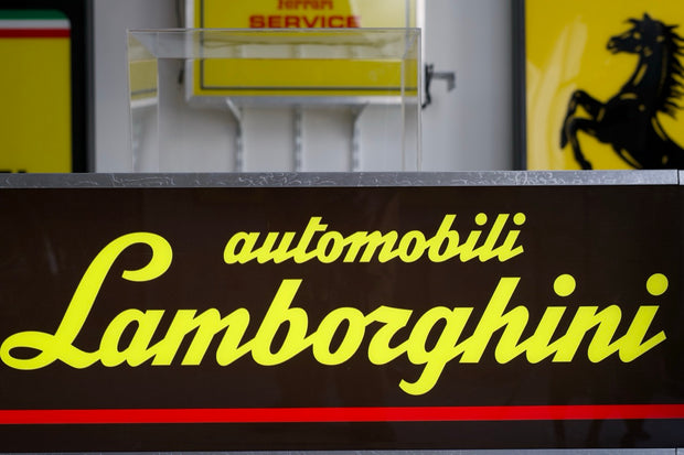 1990s Lamborghini Automobili official dealership vintage illuminated sign