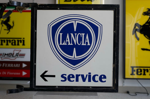 1980s Lancia official dealer double side Service sign