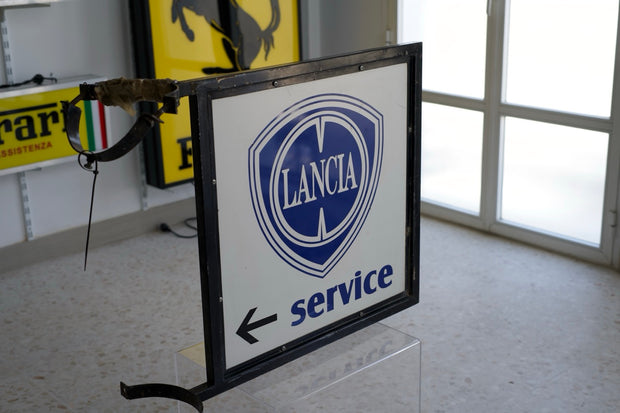 1980s Lancia official dealer double side Service sign