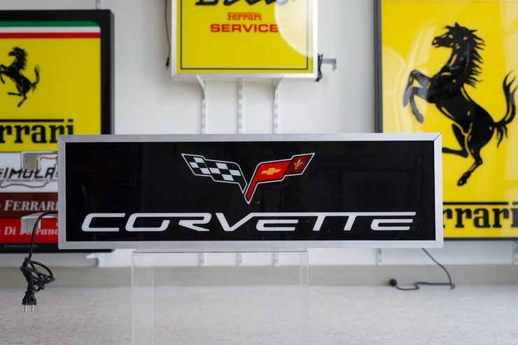 2000s Corvette official dealership illuminated sign