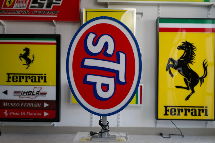 1980s STP motor oil illuminated neon sign