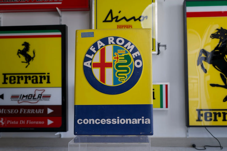 1980s Alfa Romeo official dealer "Concessionaria" sign