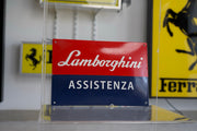 1990s Lamborghini Assistenza official dealership vintage illuminated sign