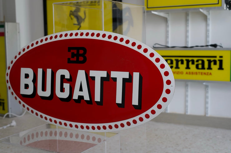 1980s Bugatti dealercast iron relief sign