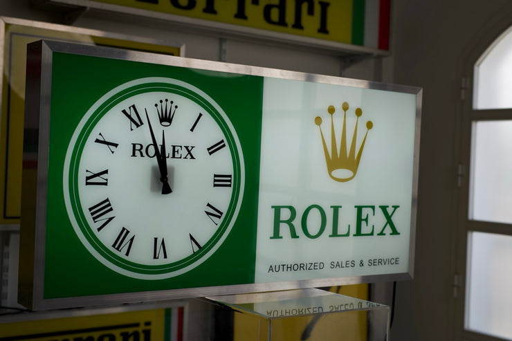 2000s Rolex Zurich official dealer illuminated clock sign