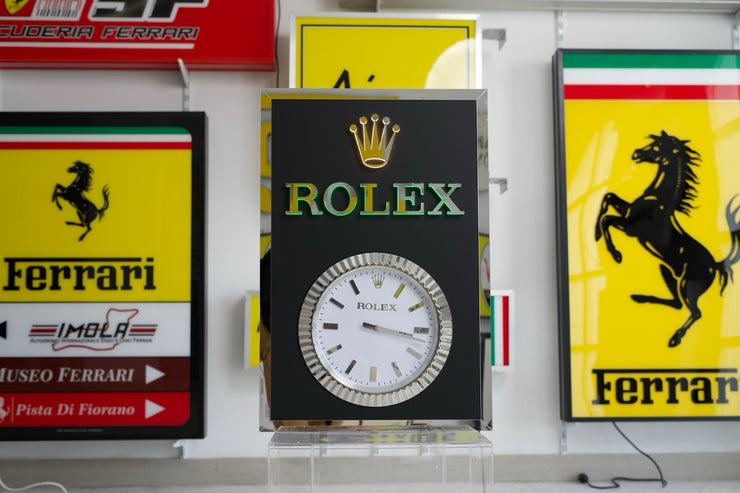 2000s Rolex Geneva official dealer illuminated clock sign